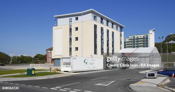 General view of the Royal Yachting Association's accommodation for their sailors adjacent to the Weymouth and Portland National Sailing Academy.