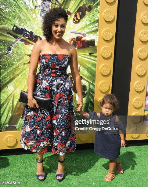 Tamera Mowry-Housley and daughter Ariah Talea Housley arrive at the premiere of Warner Bros. Pictures' "The LEGO Ninjago Movie" at Regency Village...