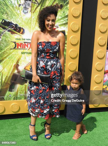 Tamera Mowry-Housley and daughter Ariah Talea Housley arrive at the premiere of Warner Bros. Pictures' "The LEGO Ninjago Movie" at Regency Village...