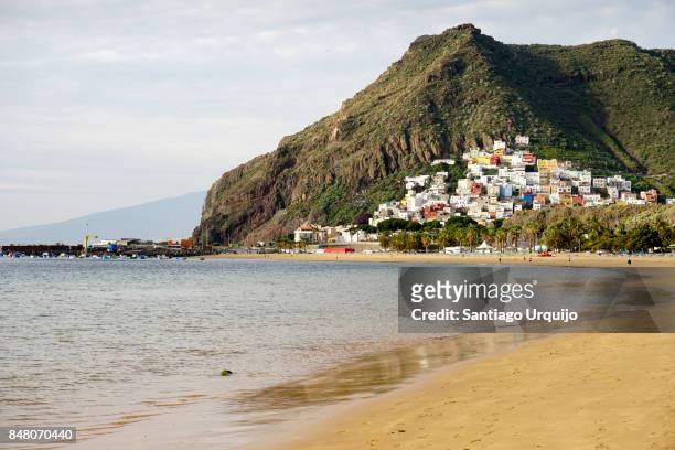 beach of las teresitas and village of san andres - playa de las teresitas stock pictures, royalty-free photos & images