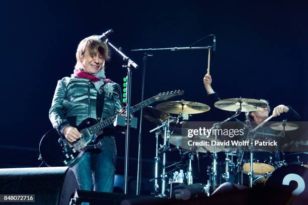 Jean-Louis Aubert from Les Insus performs at Stade de France on September 16, 2017 in Paris, France.