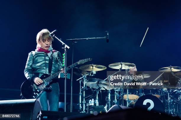 Jean-Louis Aubert from Les Insus performs at Stade de France on September 16, 2017 in Paris, France.
