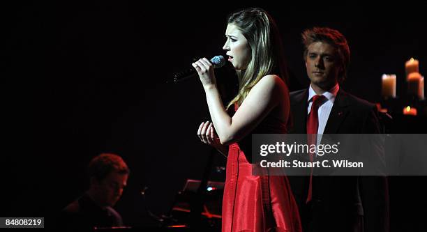 Singers Jonathan Ansell and Hayley Westenra present 'The Valentines Tour' at the London Paladium on February 15, 2009 in London, England.