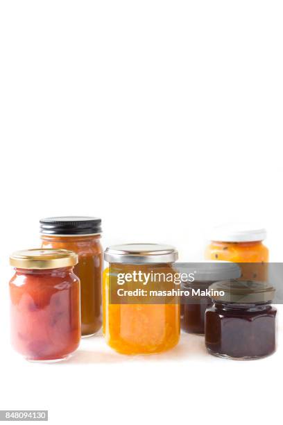 fruit jams and caramel sauce - caramel sauce photos et images de collection