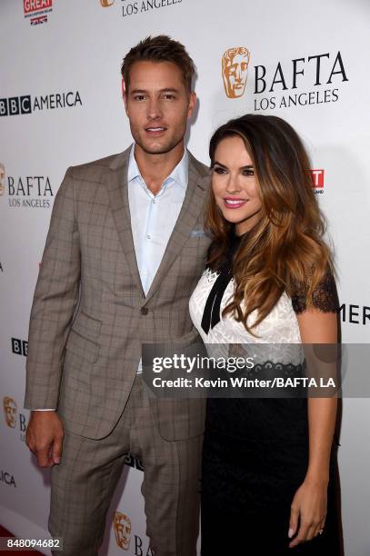 Justin Hartley and Chrishell Stause attend the BBC America BAFTA Los Angeles TV Tea Party 2017 at The Beverly Hilton Hotel on September 16, 2017 in...