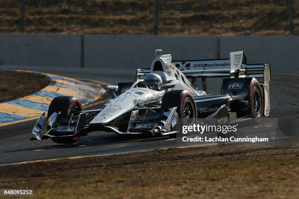 Simon Pagenaud of France driver of the DXC Technology Chevrolet drives during qualifying on day 2 of the GoPro Grand Prix of Somoma at Sonoma Raceway...