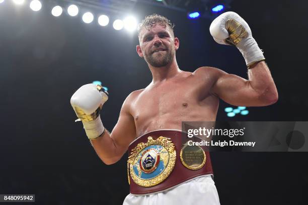 Billy Joe Saunders defeats Willie Munroe Jr for the WBO World Middleweight Title fight at Copper Box Arena on September 16, 2017 in London, England.