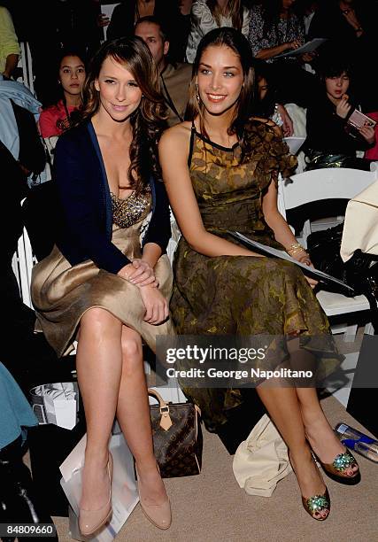 Actress Jennifer Love Hewitt and Miss Universe Dayana Mendoza attend Mara Hoffman/Nicholas K/Sergio Davila Fall 2009 during Mercedes-Benz Fashion...