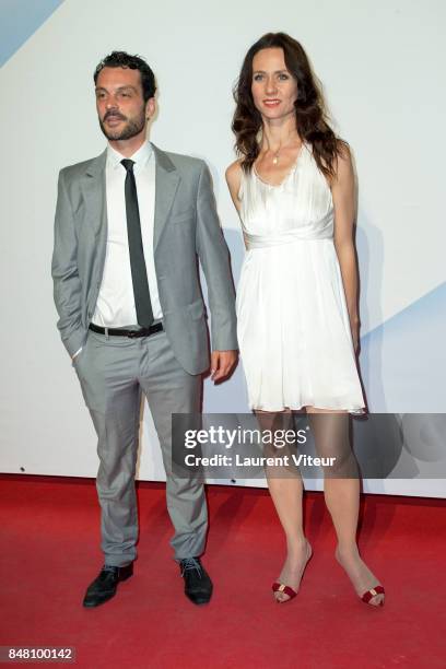 Johann Morio and Sabine Crossen attends Closing Ceremony during 19th Festival of TV Fiction at La Rochelle on September 16, 2017 in La Rochelle,...