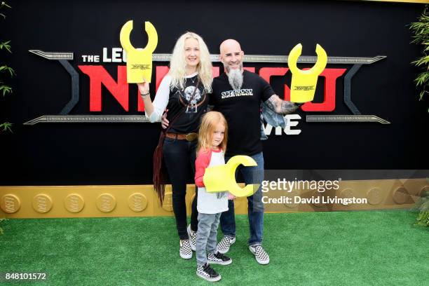 Pearl Aday, Revel Ian, and Scott Ian at the premiere of Warner Bros. Pictures' "The LEGO Ninjago Movie" at Regency Village Theatre on September 16,...
