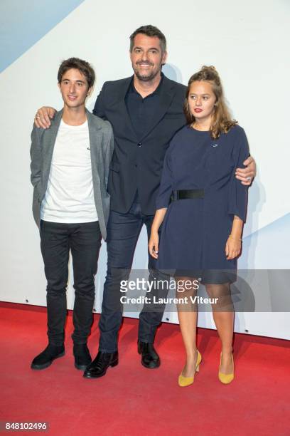 Orfeo Campanella, Araud Ducret and Lucie Fagedet attend Closing Ceremony during 19th Festival of TV Fiction at La Rochelle on September 16, 2017 in...