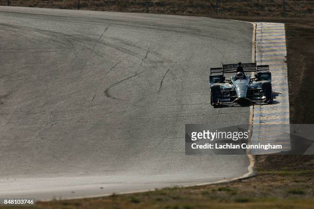 Hildebrand of the United States driver of the Fuzzyâs Vodka Chevrolet drives during qualifying on day 2 of the GoPro Grand Prix of Somoma at Sonoma...