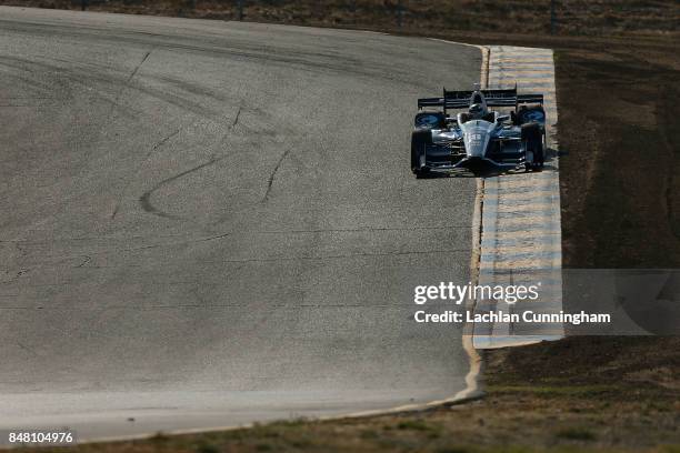 Max Chilton of Great Britain driver of the Gallagher Honda drives during qualifying on day 2 of the GoPro Grand Prix of Somoma at Sonoma Raceway on...