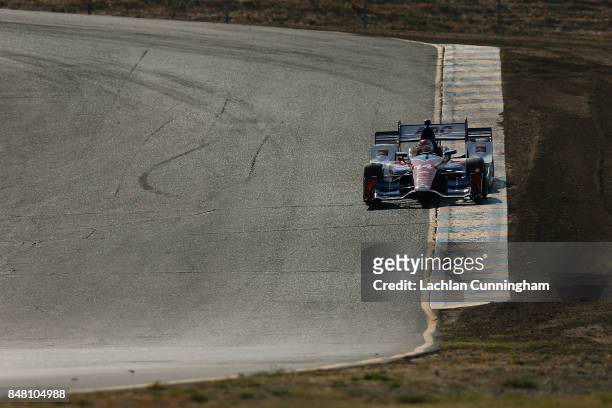 Carlos Munoz of Colombia driver of the A.J. ABC Supply Chevrolet drives during qualifying on day 2 of the GoPro Grand Prix of Somoma at Sonoma...