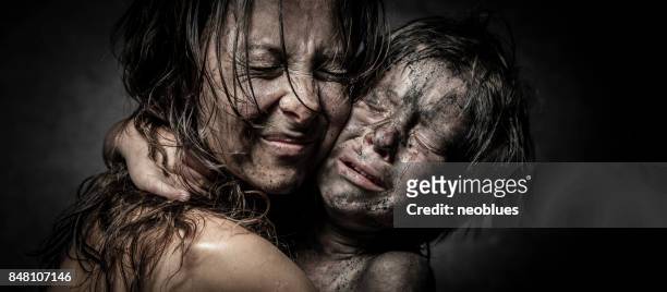 daklozen - faces aftermath of storm eleanor stockfoto's en -beelden