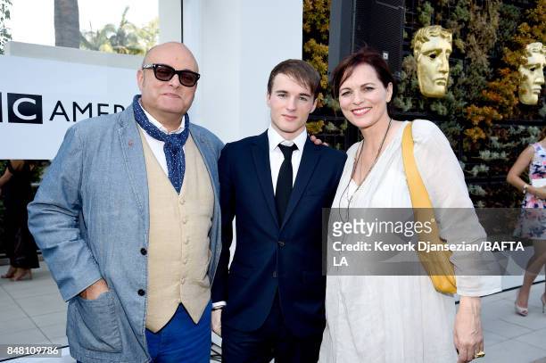 Nigel Daly OBE, Maximilian Daly, and Louise Salter attend the BBC America BAFTA Los Angeles TV Tea Party 2017 at The Beverly Hilton Hotel on...