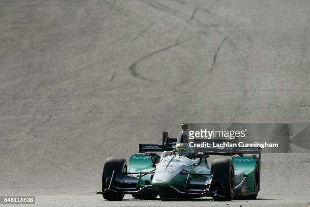Zachary Claman DeMelo of Canada driver of the Paysafe Honda drives during qualifying on day 2 of the GoPro Grand Prix of Somoma at Sonoma Raceway on...
