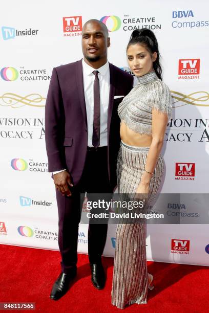 Larry English and Nicole Williams at the Television Industry Advocacy Awards at TAO Hollywood on September 16, 2017 in Los Angeles, California.