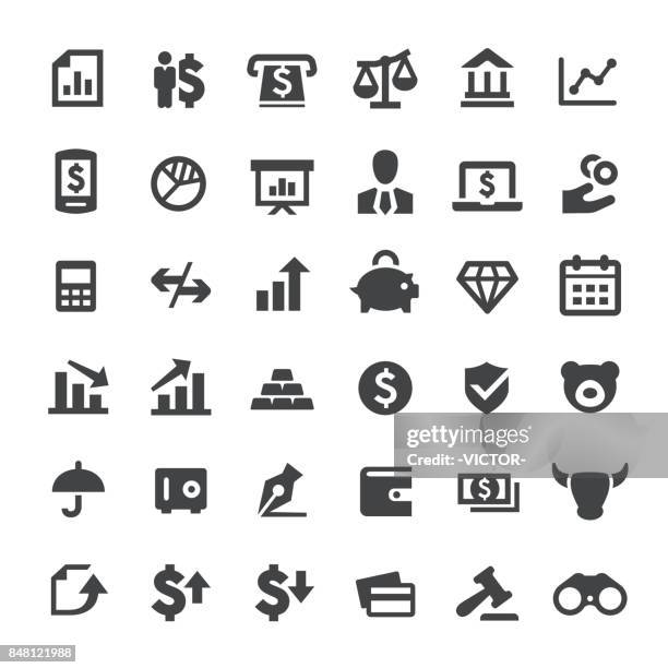 finance vector icons - calculator stock illustrations