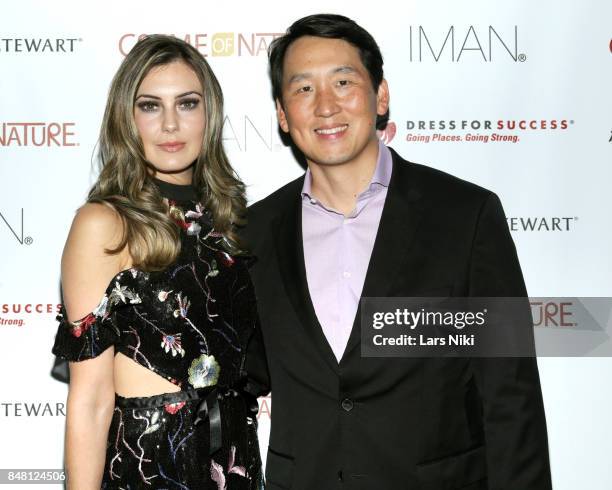 Miss USA 2013 Erin Brady and Ashley Stewart Chairman and CEO James Rhee attend Finding Ashley Stewart 2017 at Kings Theatre on September 16, 2017 in