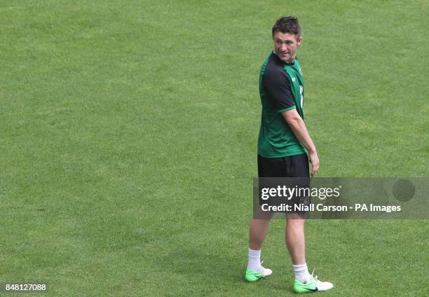 Republic of Ireland's Robbie Keane during a training session at the Municipal Stadium, Gdynia, Poland.