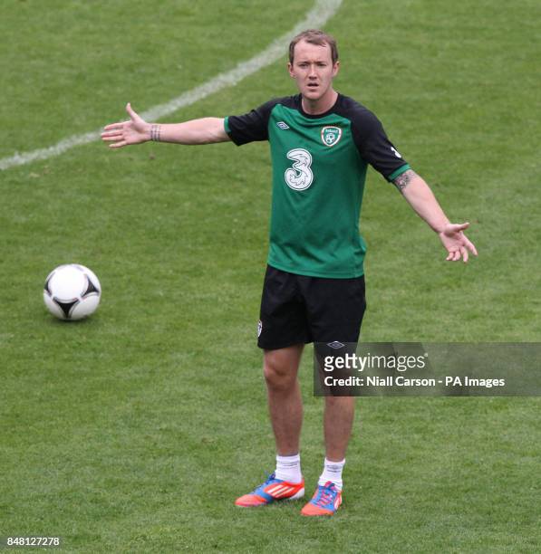 Republic of Ireland's Aiden McGeady during a training session at the Municipal Stadium, Gdynia, Poland.