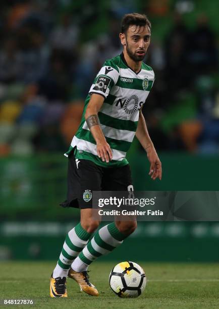 Sporting CP midfielder Bruno Fernandes from Portugal in action during the Primeira Liga match between Sporting CP and CD Tondela at Estadio Jose...