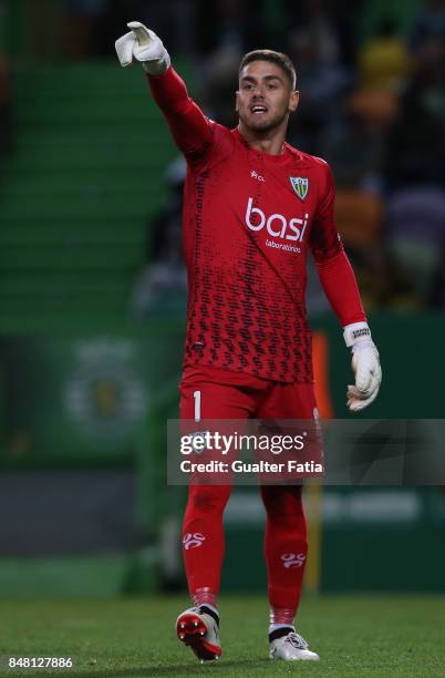 Tondela goalkeeper Claudio Ramos from Portugal in action during the Primeira Liga match between Sporting CP and CD Tondela at Estadio Jose Alvalade...