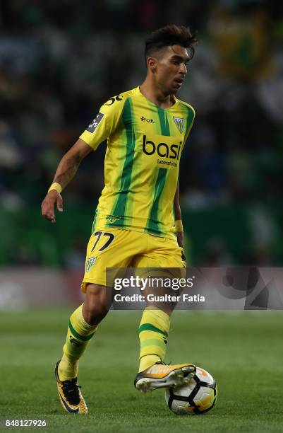 Tondela forward Murilo from Brazil in action during the Primeira Liga match between Sporting CP and CD Tondela at Estadio Jose Alvalade on September...