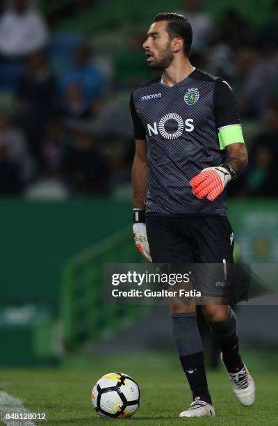Sporting CP goalkeeper Rui Patricio from Portugal in action during the Primeira Liga match between Sporting CP and CD Tondela at Estadio Jose...