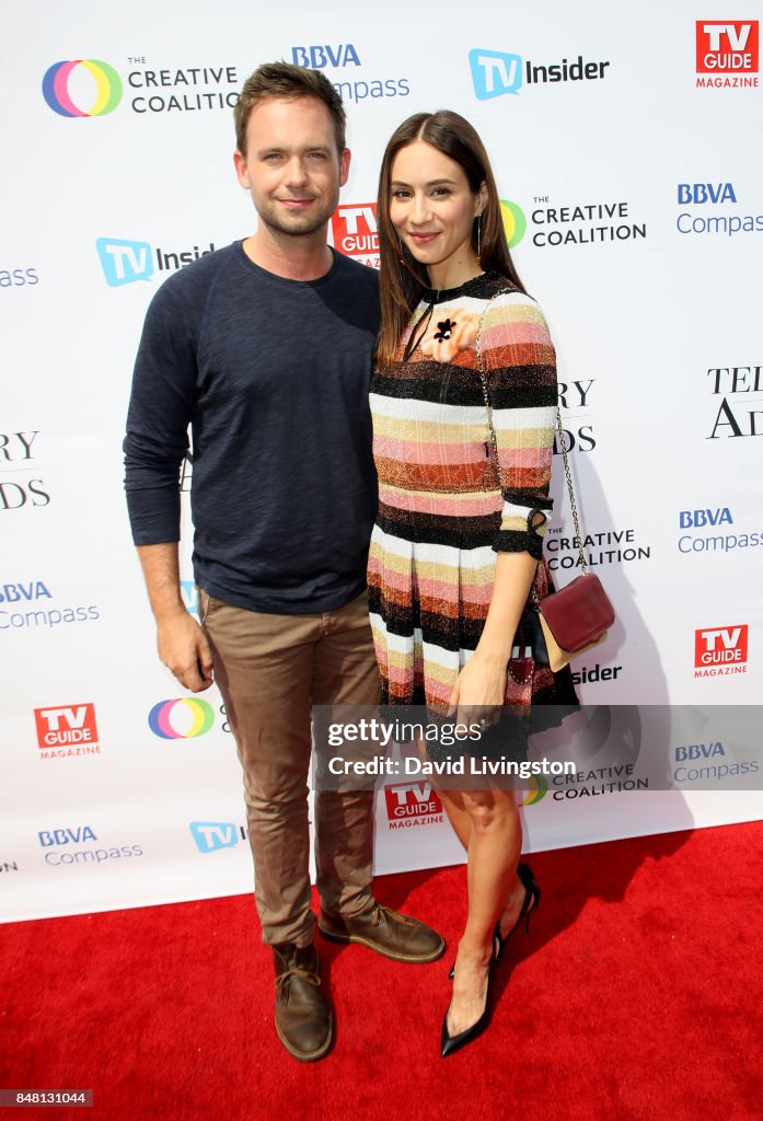 Patrick J. Adams and Troian Bellisario at the Television Industry