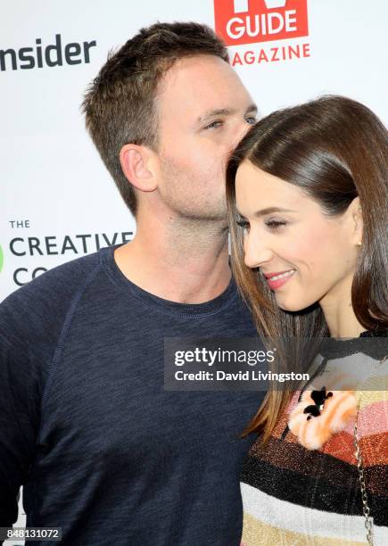 Patrick J. Adams and Troian Bellisario at the Television Industry Advocacy Awards at TAO Hollywood on September 16, 2017 in Los Angeles, California.