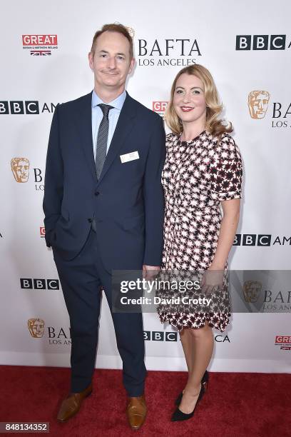 Kieran Breen and guest attend the BBC America BAFTA Los Angeles TV Tea Party 2017 - Arrivals at The Beverly Hilton Hotel on September 16, 2017 in...