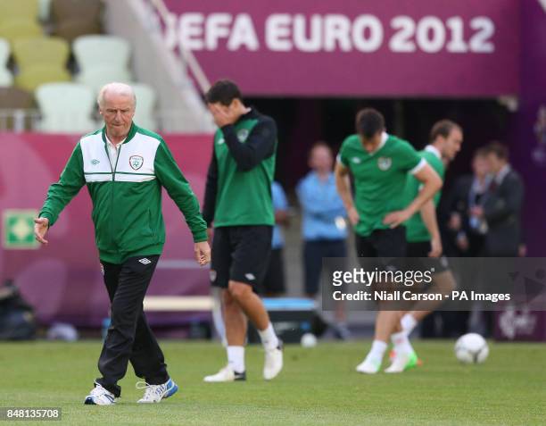 Republic of Ireland manager Giovanni Trapattoni during a training session at the PGE Arena, Gdansk, Poland.