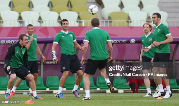 General view of the Republic of Ireland squad during a training session at the PGE Arena, Gdansk, Poland.