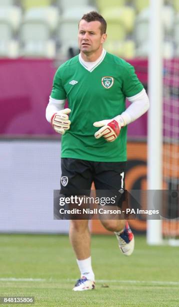 Republic of Ireland's Shay Given during a training session at the PGE Arena, Gdansk, Poland.