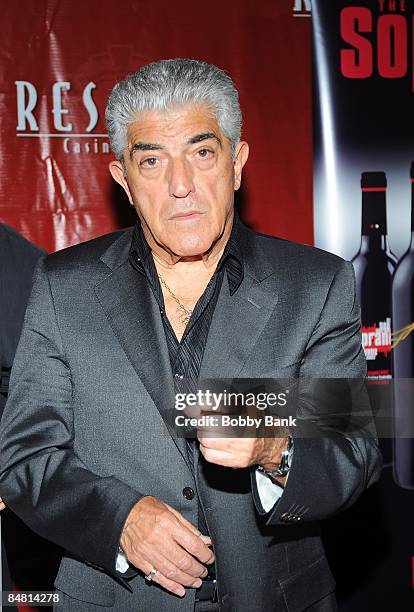 Frank Vincent attends a Valentines party with cast members of "The Sopranos" at Resorts Casino Hotel on February 15, 2009 in Atlantic City, New...