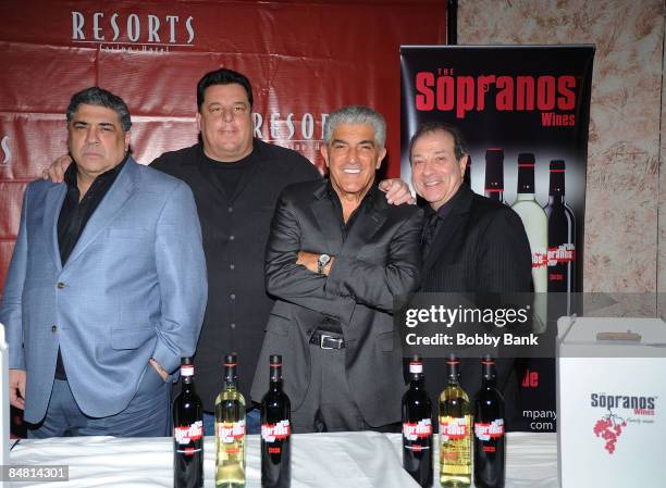 Vincent Pastore, Steve Schirripa, Frank Vincent and Dan Grimaldi attends a Valentines party with cast members of "The Sopranos" at Resorts Casino...