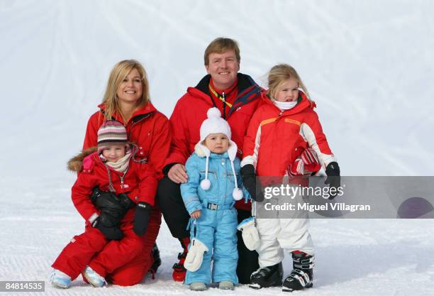 The Prince of Orange Prince Willem-Alexander and Princess Maxima pose with their daughters Princess Alexia, Princess Ariane and Princess...