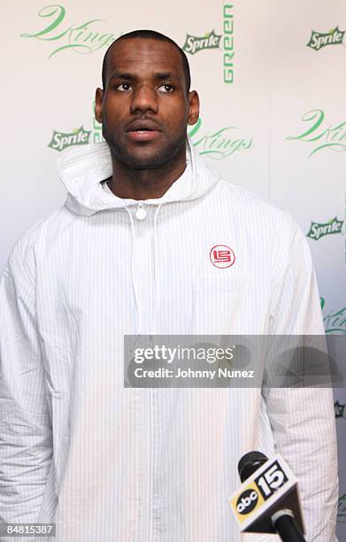 Lebron James attends the Sprite Green Instrument Donation on February 14, 2009 in Mesa, Arizona.