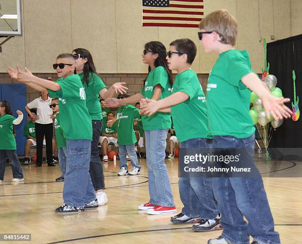 Boys and Girls Club Children attend the Sprite Green Instrument Donation on February 14, 2009 in Mesa, Arizona.