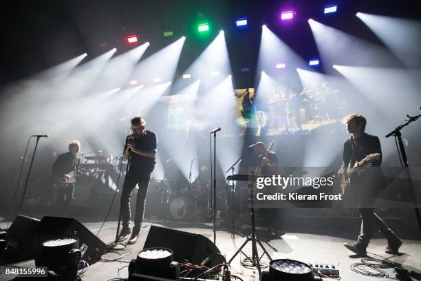 Bryce Dessner, Matt Berninger, Bryan Devendorf, Scott Devendorf and Aaron Dessner of The National perform at Cork Opera House as part of Sounds From...