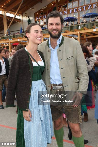 Prince Casimir zu Sayn-Wittgenstein-Berleburg and his fiance Alana Bunte during the opening of the Oktoberfest 2017 at Theresienwiese on September...