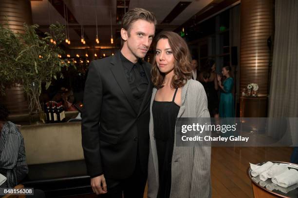Dan Stevens and Aubrey Plaza attend FX Networks celebration of their Emmy nominees in partnership with Vanity Fair at Craft on September 16, 2017 in...