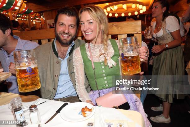 Casimir Sayn-Wittgenstein-Sayn and Lilly Sayn-Wittgenstein-Berleburg during the opening of the Oktoberfest 2017 at Schuetzenfestzelt at...