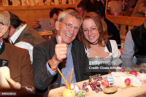 Gerd Strehle and his wife Gila Strehle during the opening of the Oktoberfest 2017 at Schuetzenfestzelt at Theresienwiese on September 16, 2017 in...
