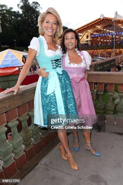 Alexandra Swarovski and Karin Holler during the opening of the Oktoberfest 2017 at Kaeferschaenke at Theresienwiese on September 16, 2017 in Munich,...