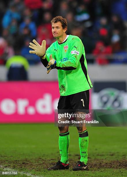 Jens Lehmann of Stuttgart during the Bundesliga match between Hannover 96 and VfB Stuttgart at the AWD Arena on February 14, 2009 in Hanover, Germany.