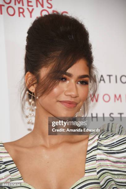 Actress and singer Zendaya arrives at the 6th Annual Women Making History Awards at The Beverly Hilton Hotel on September 16, 2017 in Beverly Hills,...