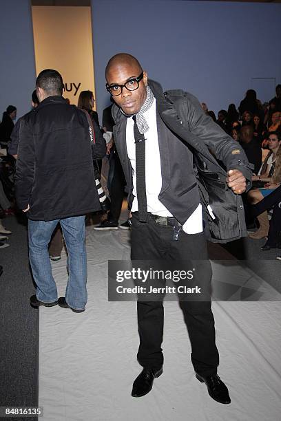 Stylist Keino Benjamin attends the Thuy Fall 2009 show during Mercedes-Benz Fashion Week at The Salon in Bryant Park on February 15, 2009 in New York...